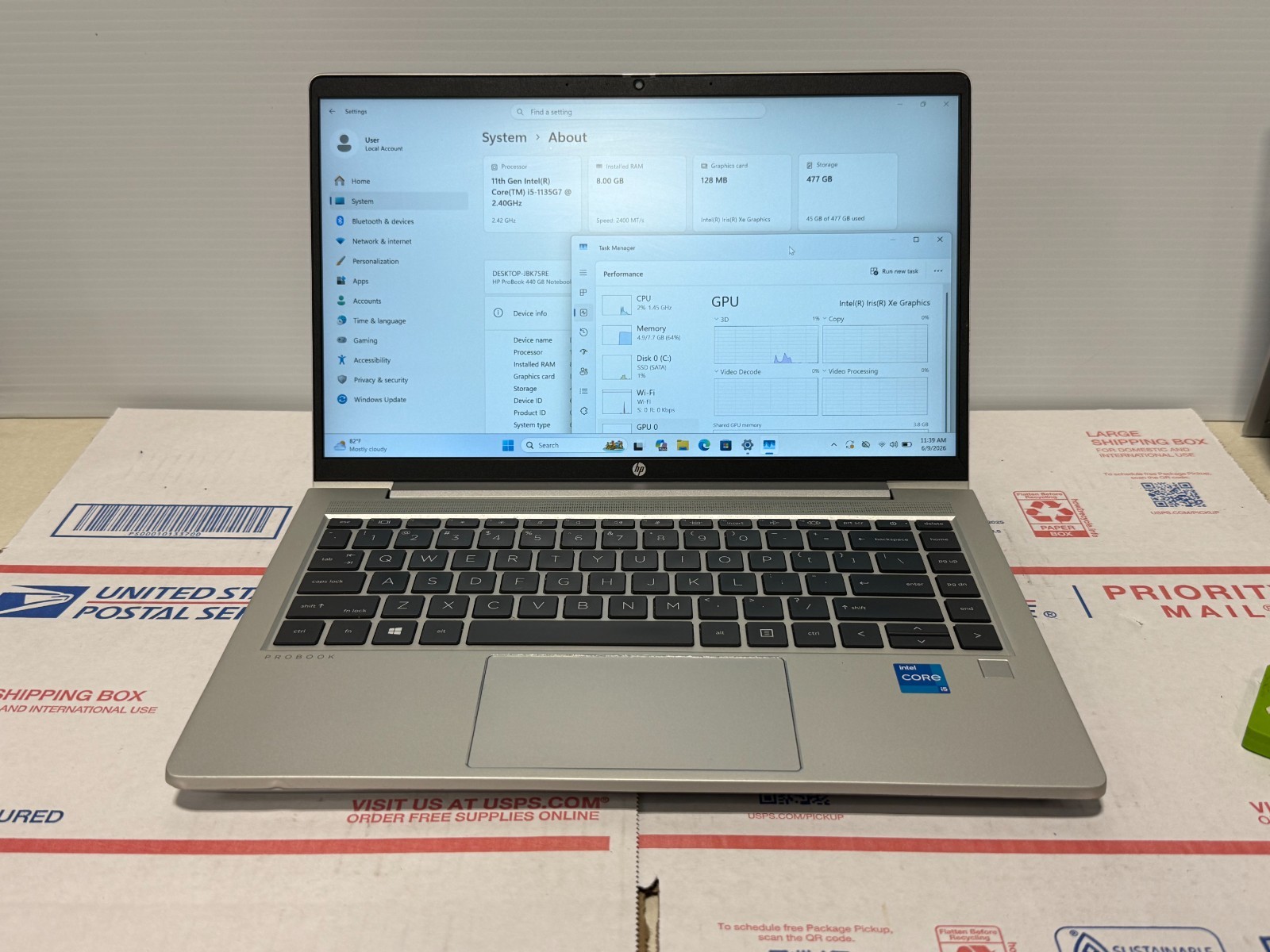 Hp Probook 440 G8 i5-1135G7 2.40Ghz 8GB M2-512SSD Windows 11 Pro