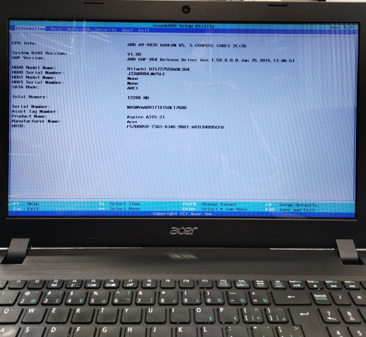 Acer Aspire 3 A315-21 N17Q3 15.6″ Laptop AMD A9-9420 12GB RAM 500GB W11H