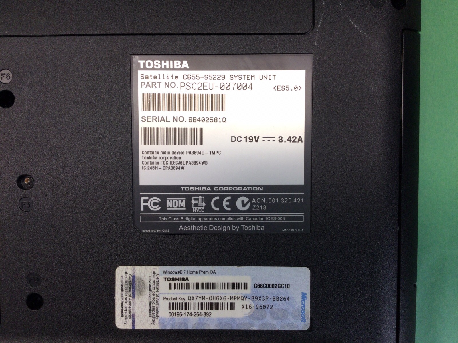 Toshiba Satellite C655-S5229 Laptop – UNTESTED