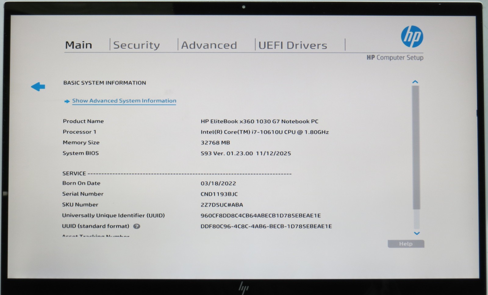 HP EliteBook x360 1030 G7 Touch i7-10610U 32GB RAM 256GB NVME Win11 Home