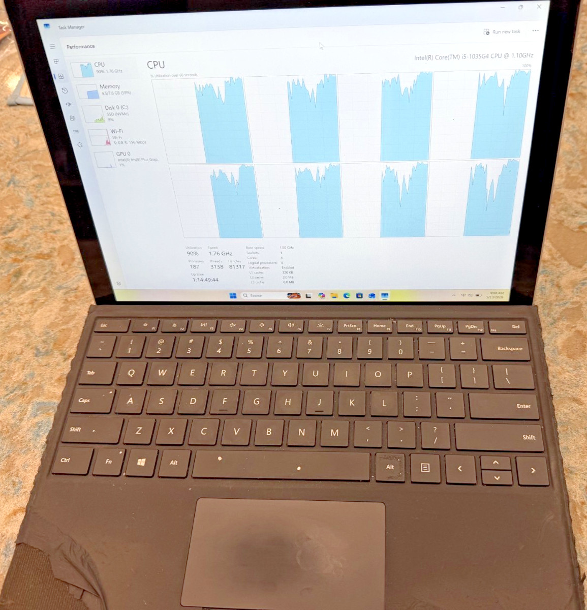 Microsoft Surface Pro 7 1866 12.3″ i5-1035G4 1.1GHz 8GB RAM 128GB SSD