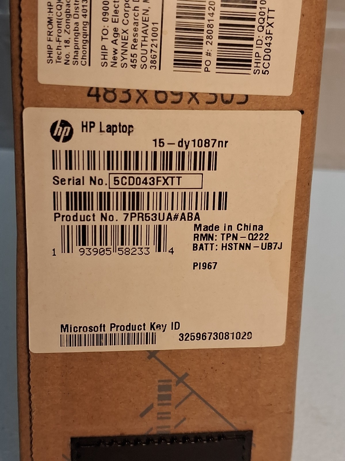 HP Laptop 15-dy1087nr 15.6″ Intel Core i7-1065G7 1.3 GHz 8GB RAM 256GB SSD – NEW