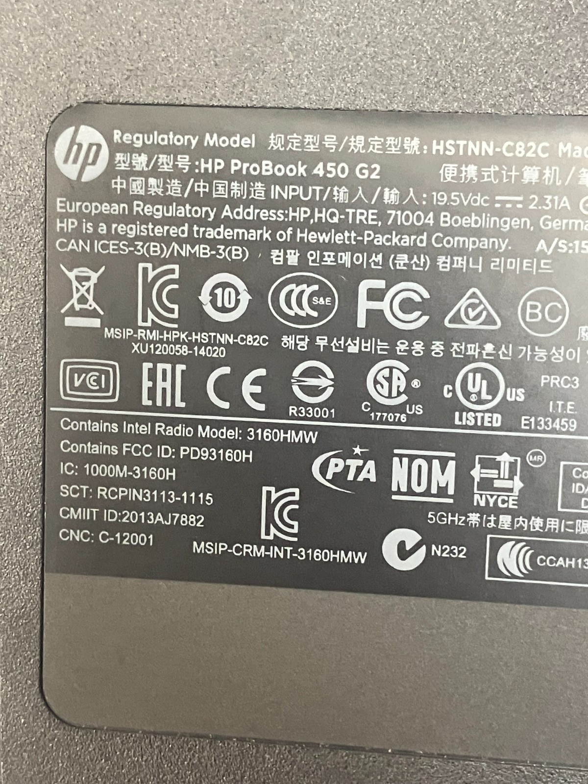 HP ProBook 450 G2 Laptop Intel core i3-4005U @ 1.70 GHz 4GB NO HDD FOR PARTS