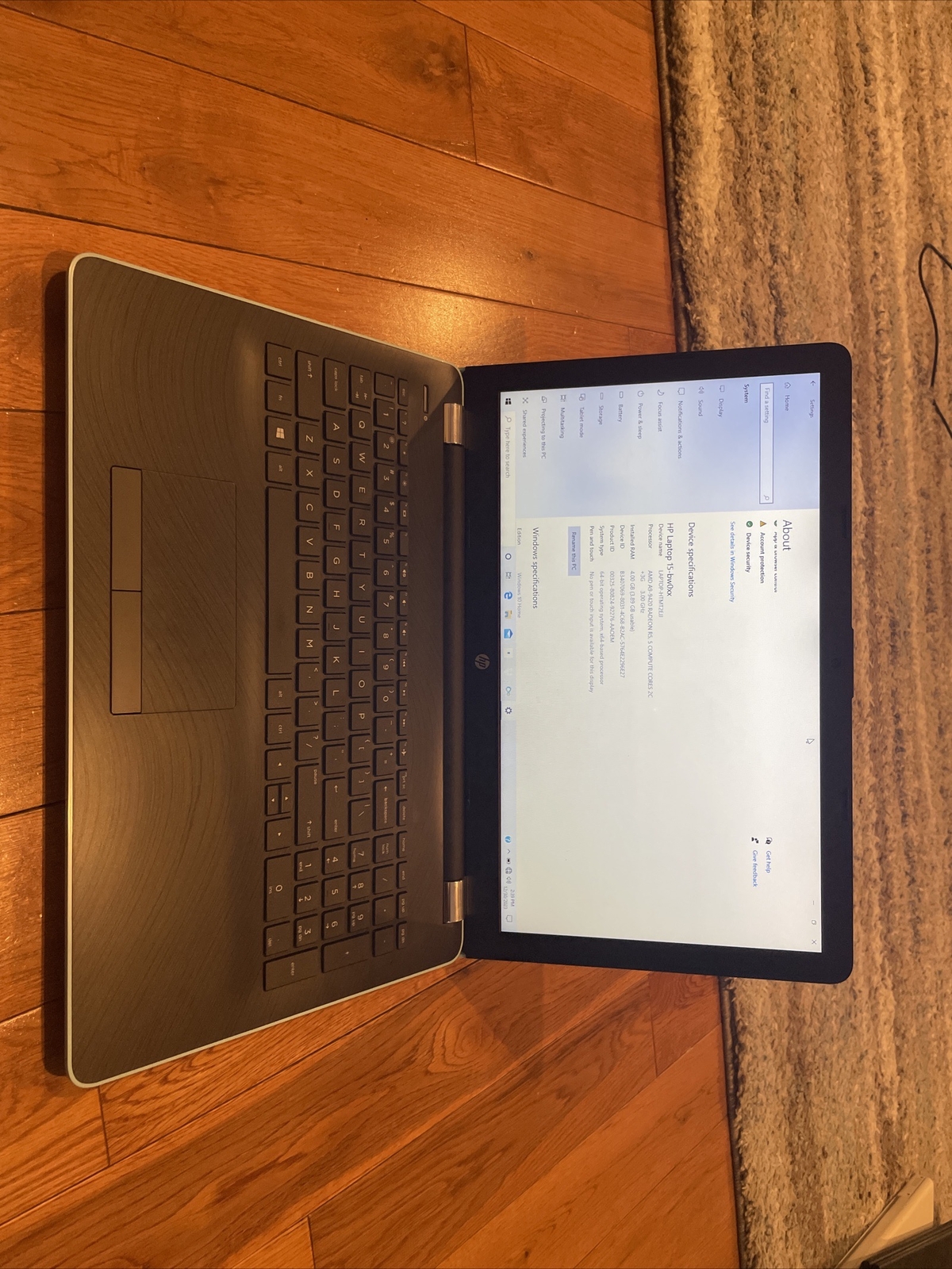 HP Laptop 15 bw0xx AMD A9-9420 RADEON R5 4GB RAM 1TB HDD. teal color. w/ charger