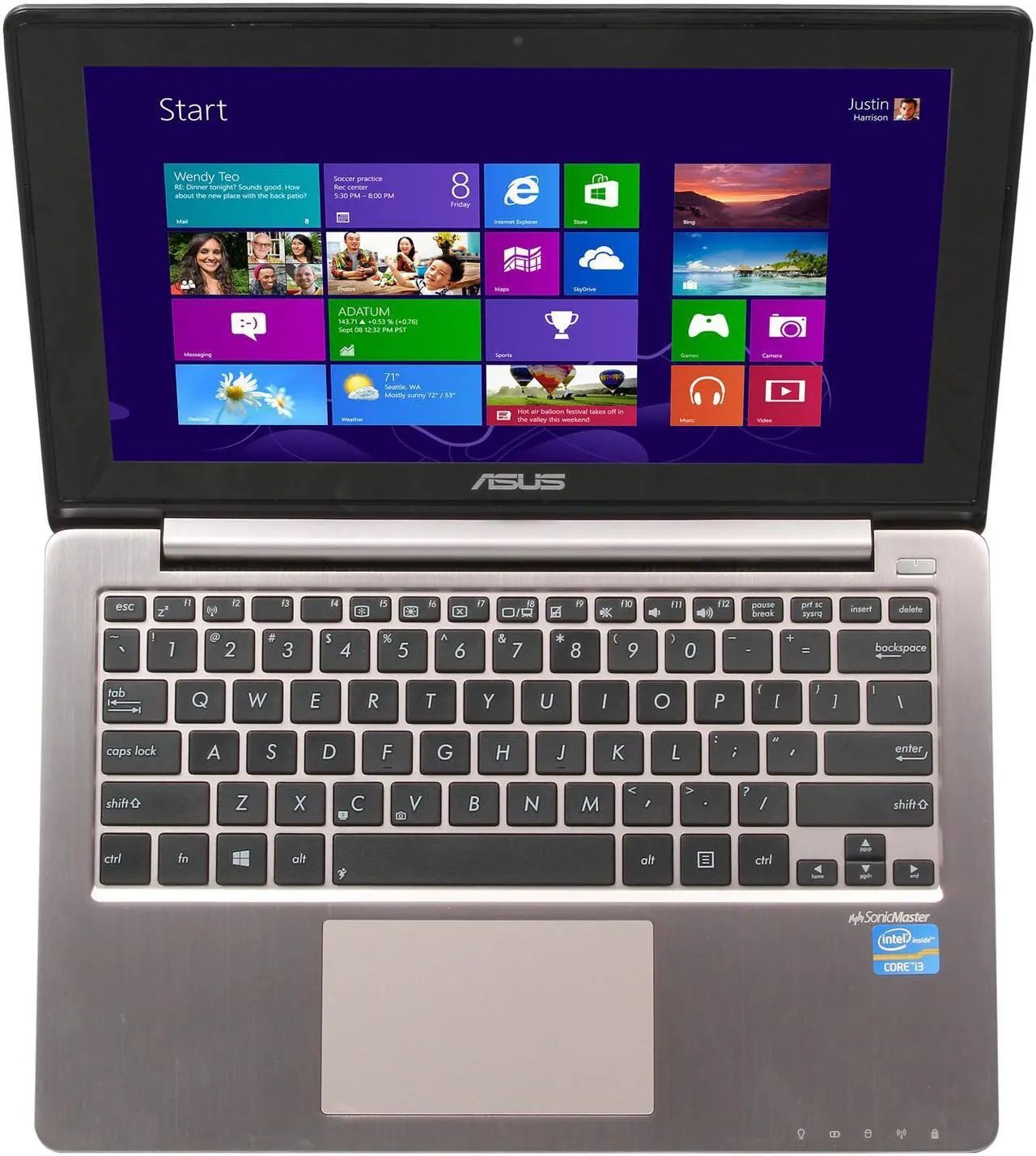 Asus VivoBook – WXGA Touch – i3-3217U – 4GB RAM – 500GB HDD – Gray