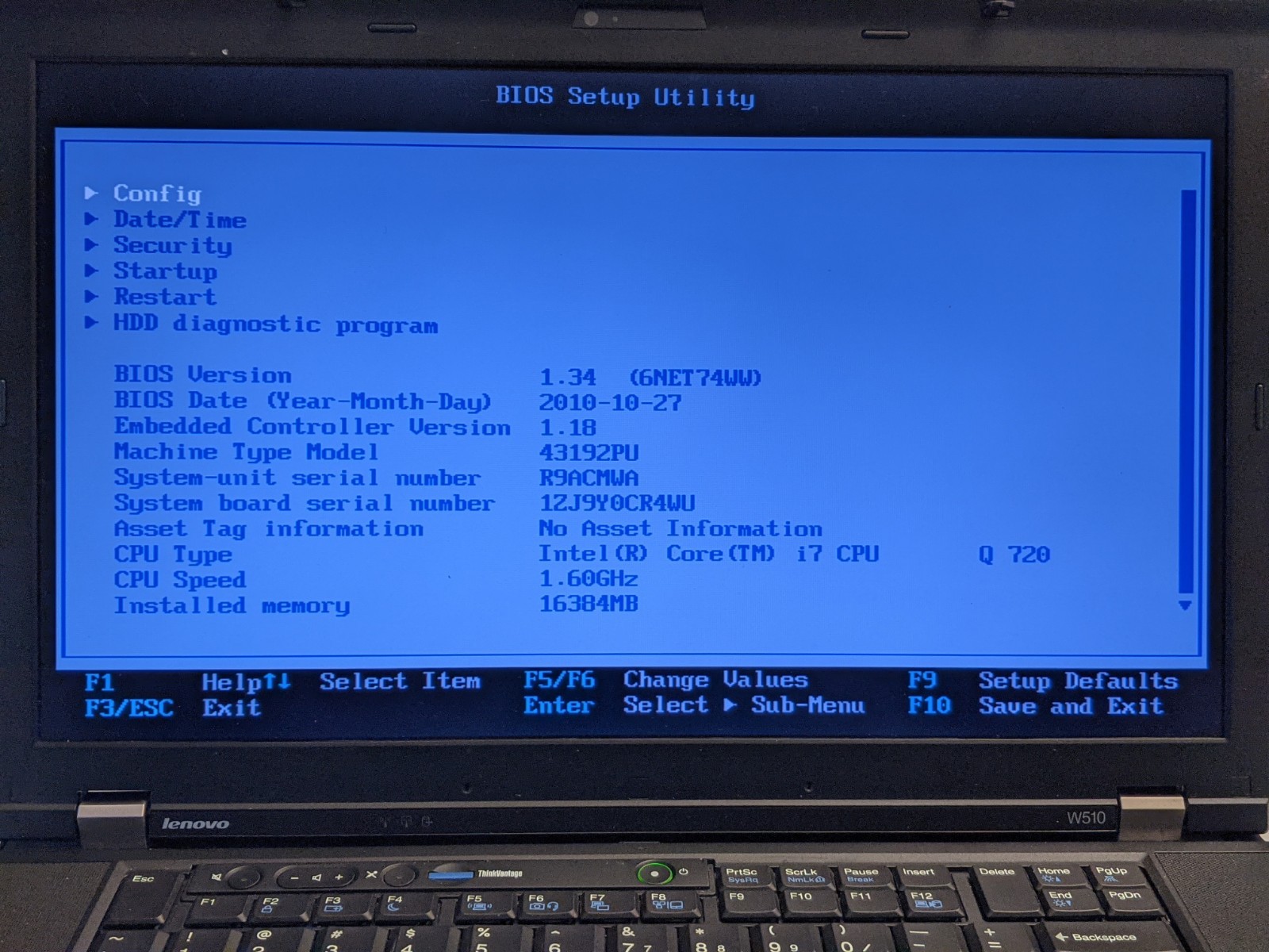 Lenovo ThinkPad W510 15.6″ Intel Core i7-720QM 1.60GHz 16GB RAM 256GB SSD Win11