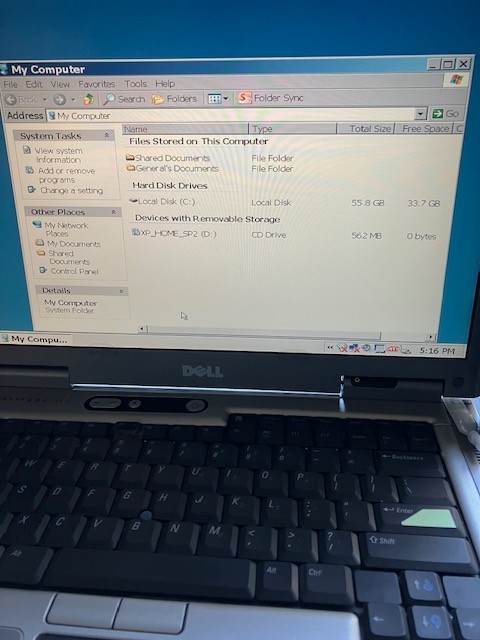 Dell Laptop Latitude D810 Battery Adapter RW DVD Windows XP Pro For Parts-Works!