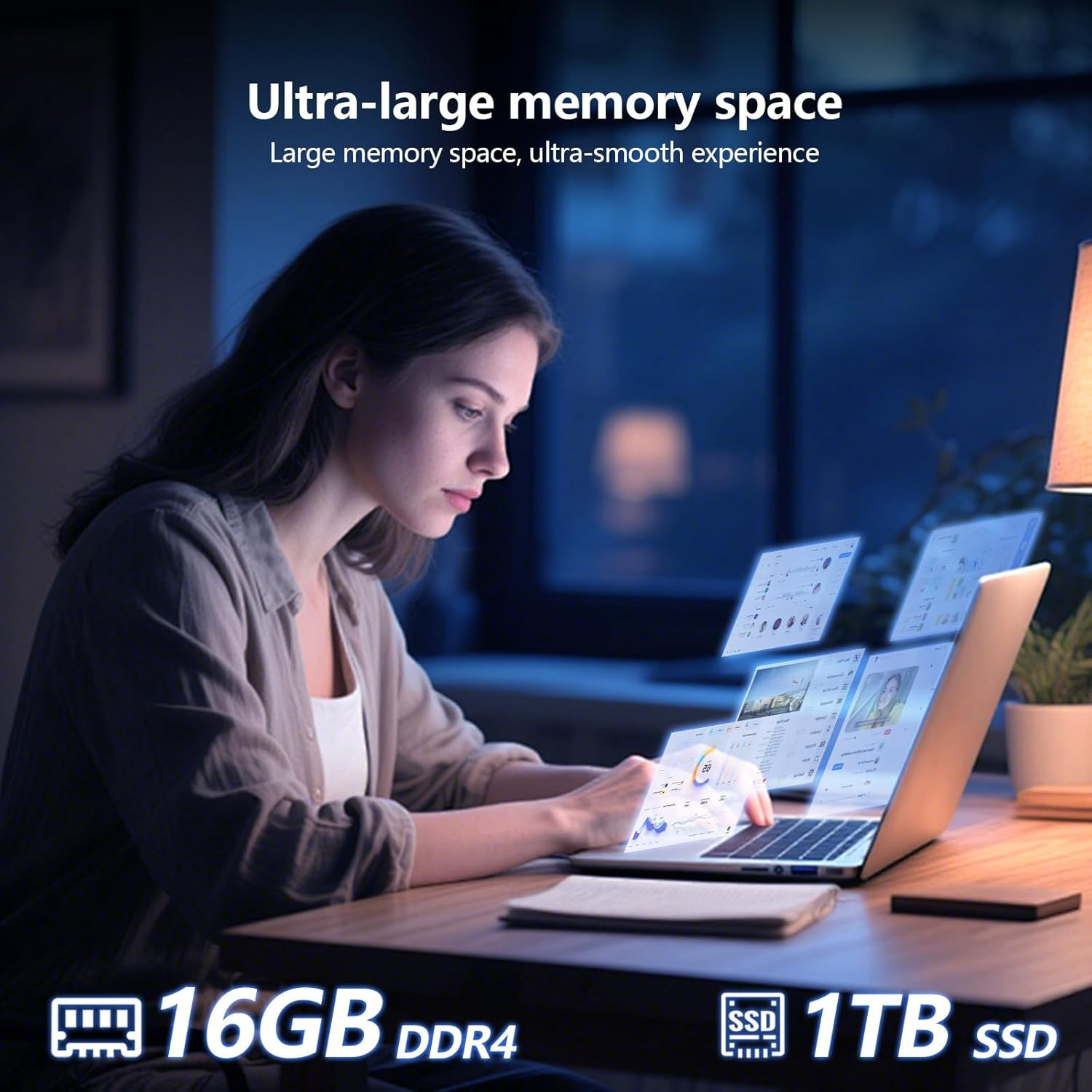 Gaming Laptop, Laptop Computer with Twin Lake N150 Processor(Up to 3.6Ghz), 16GB