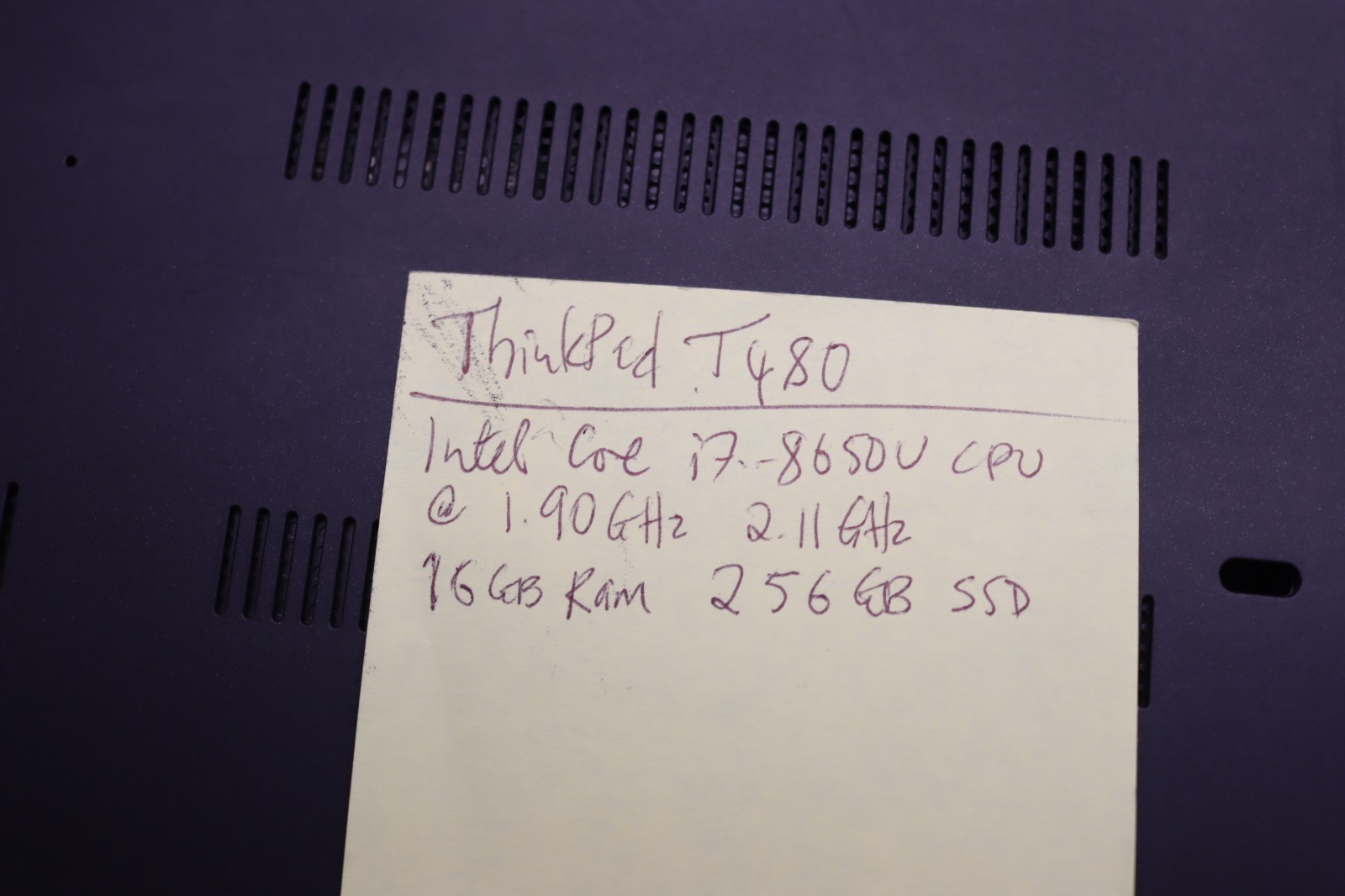 Lenovo ThinkPad T480 14″ Intel Core i7-8650U 16GB RAM 256GB SSD