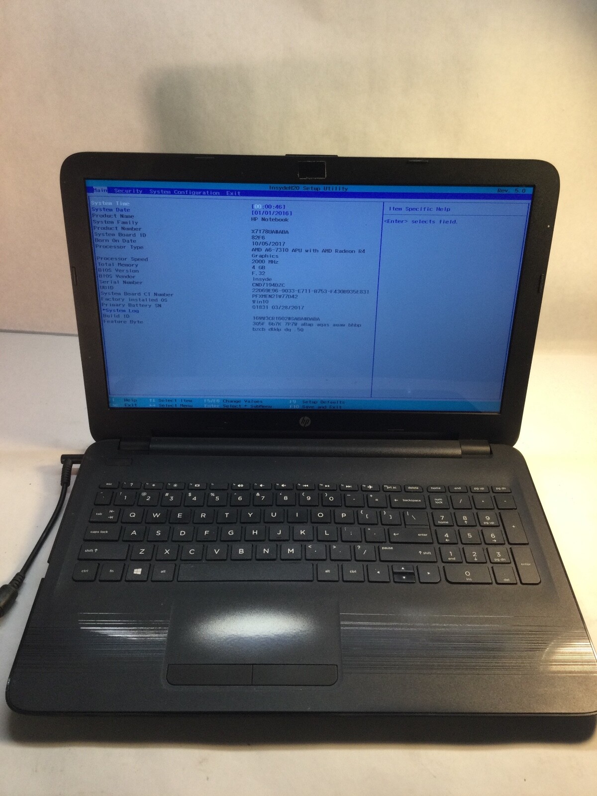 HP 15-ba009dx 15″ Laptop AMD A6-7310 -BOOTS TO BIOS – MZ