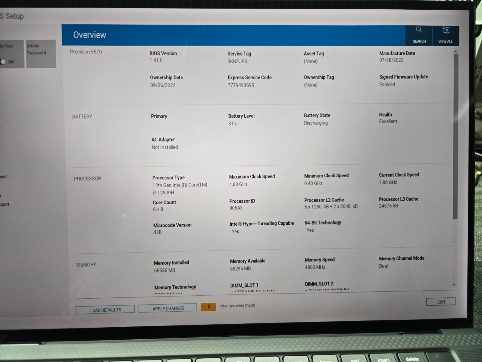 Dell Precision 5570 UHD+ RTX A1000 | i7-12800H | 64GB RAM | 2TB SSD