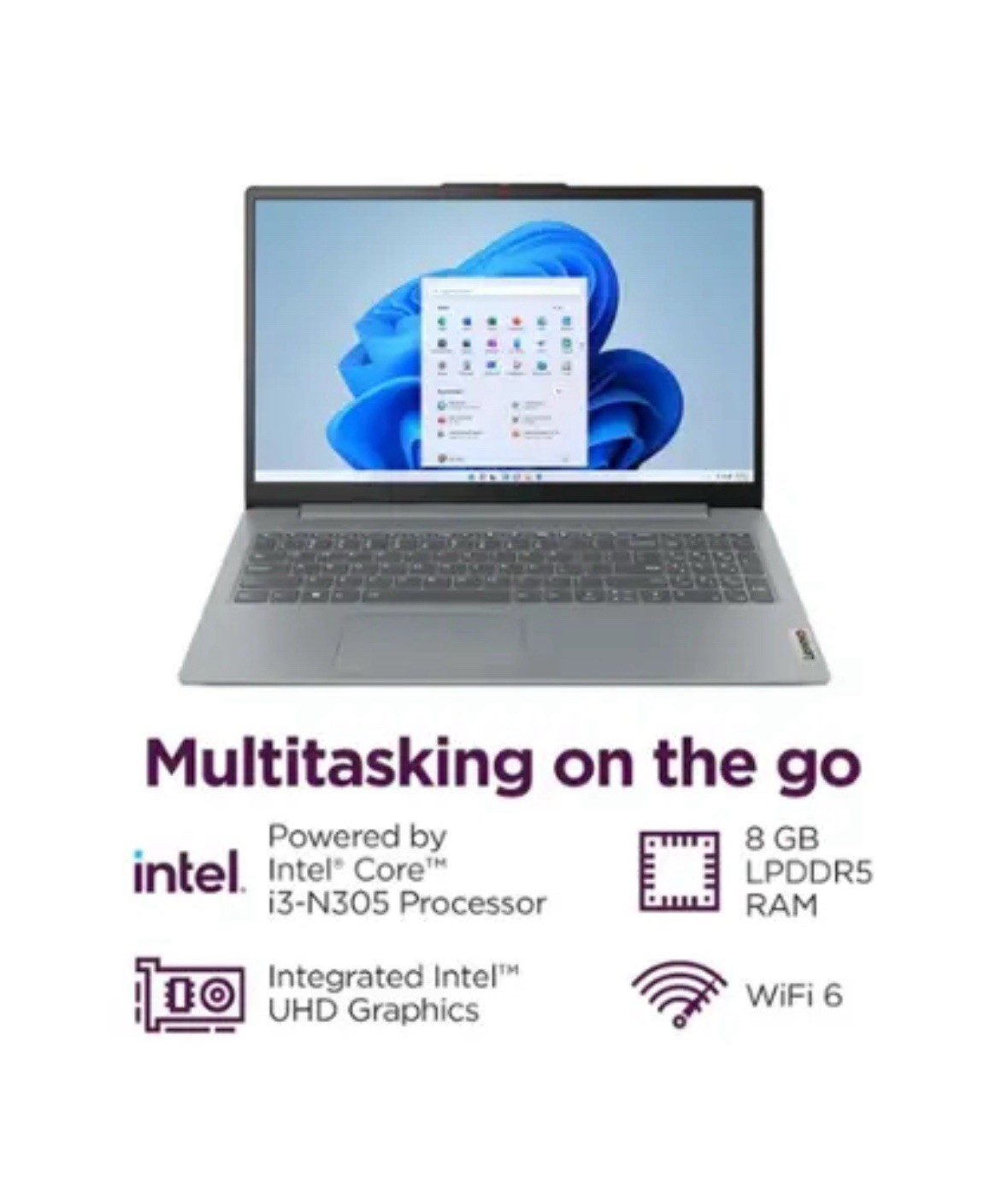 NEW Lenovo IdeaPad Slim 3i 15.6″ Full HD Laptop Intel Core i3-N305 – 8GB Memory