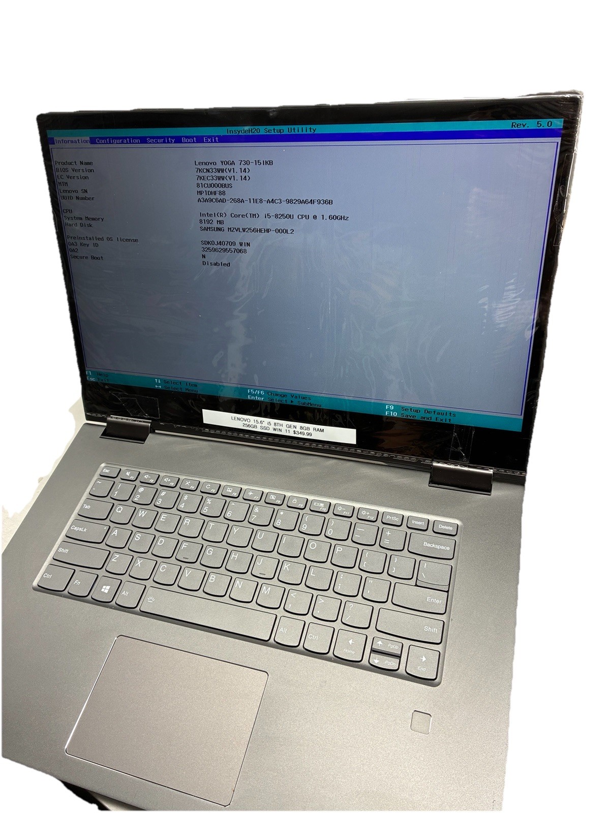 Lenovo Yoga 730-15IKB 15″ 2in1 Touchscreen Intel i5 8th gen 1.60GHZ 8GB Ram READ