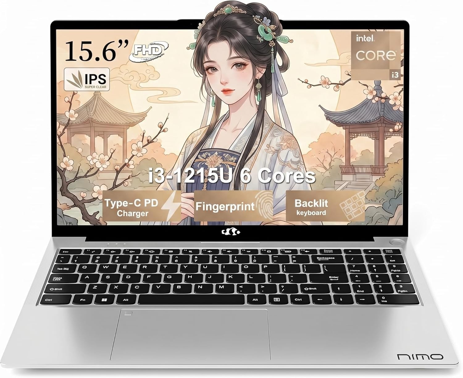 NIMO 15.6″ FHD IPS Laptop Intel Core i3-1215U 16GB RAM 512GB SSD BacklitKeyboard