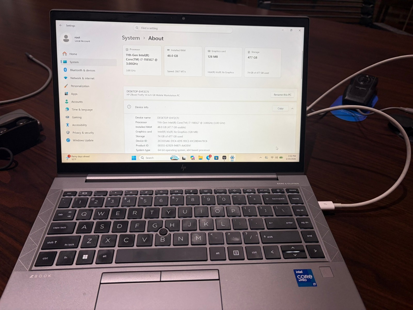 HP ZBook Firefly 14 G8 i7-1165G7 1TB SSD 64GB RAM NVIDIA T500 WIN 11PRO