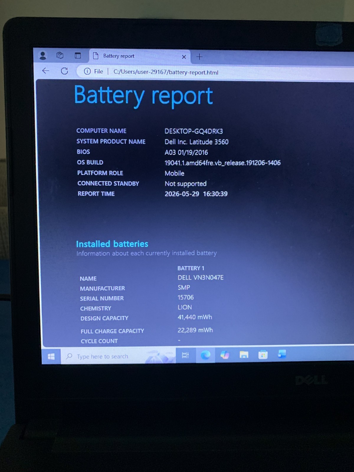 Dell Latitude 3560 laptop 8gb RAM 298gb HDD Windows 10 Pro 15.6” screen