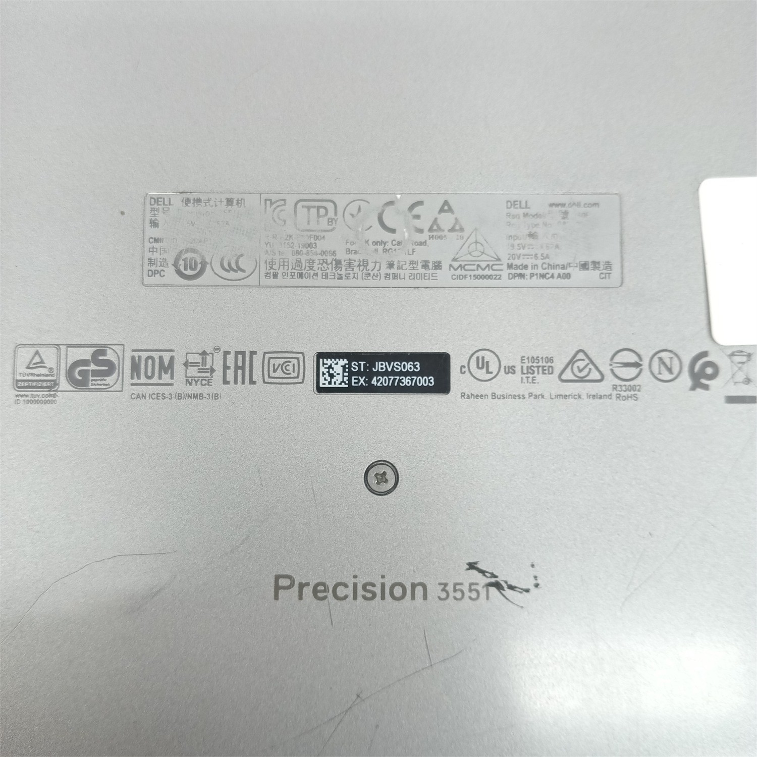 Dell Precision 3551 Laptop i7 10850H 2.70GHz 16GB 3200Mhz DDR4 512GB NVMe Win11P
