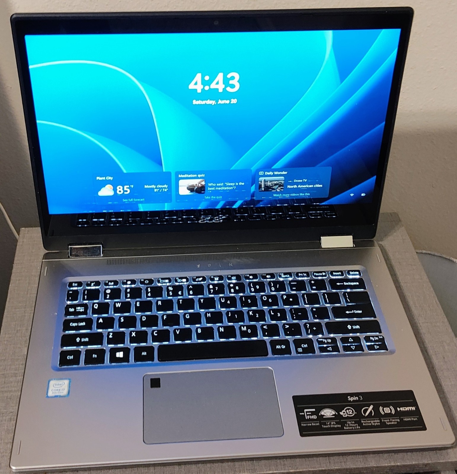 Acer Spin 3 SP314-53N-77AJ 14″ i7-8565U 1.99GHz 16GB RAM 512GB SSD