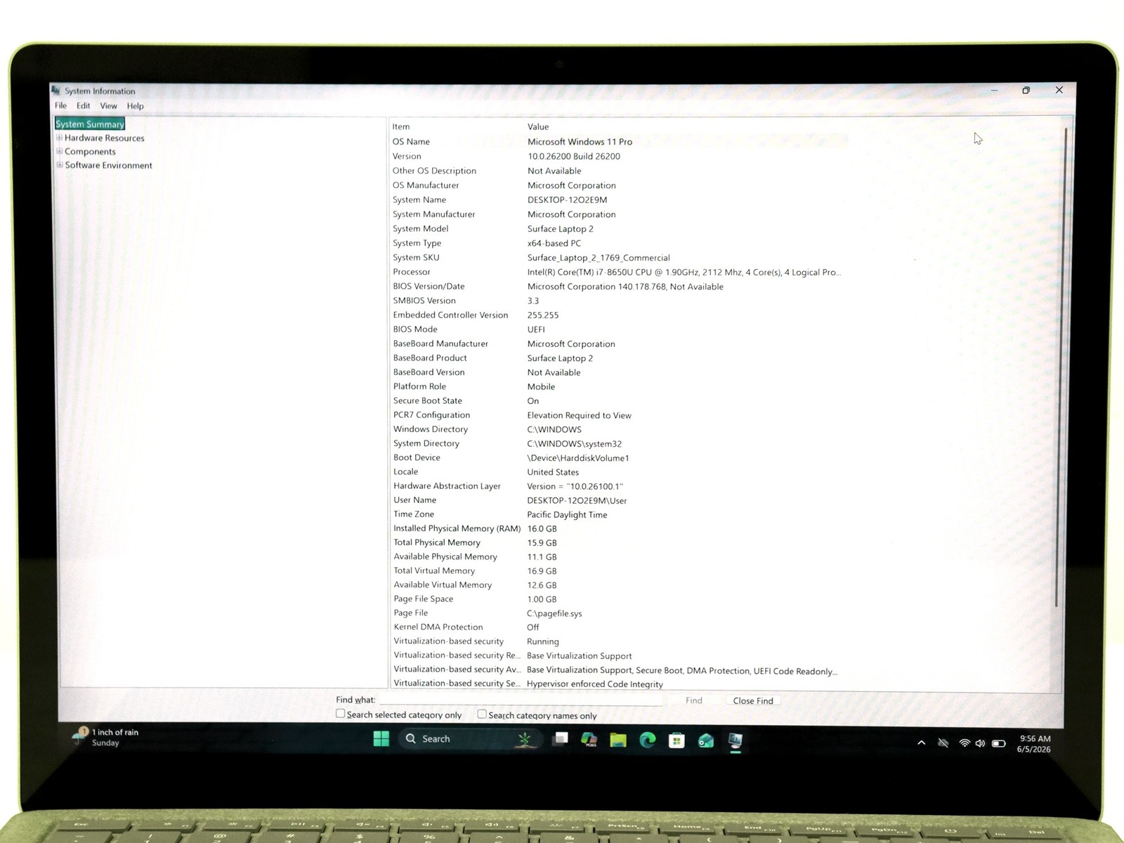 Microsoft Surface Laptop 2 Touch 1769 Core i7-8650U 16GB 512GB NVMe W11P
