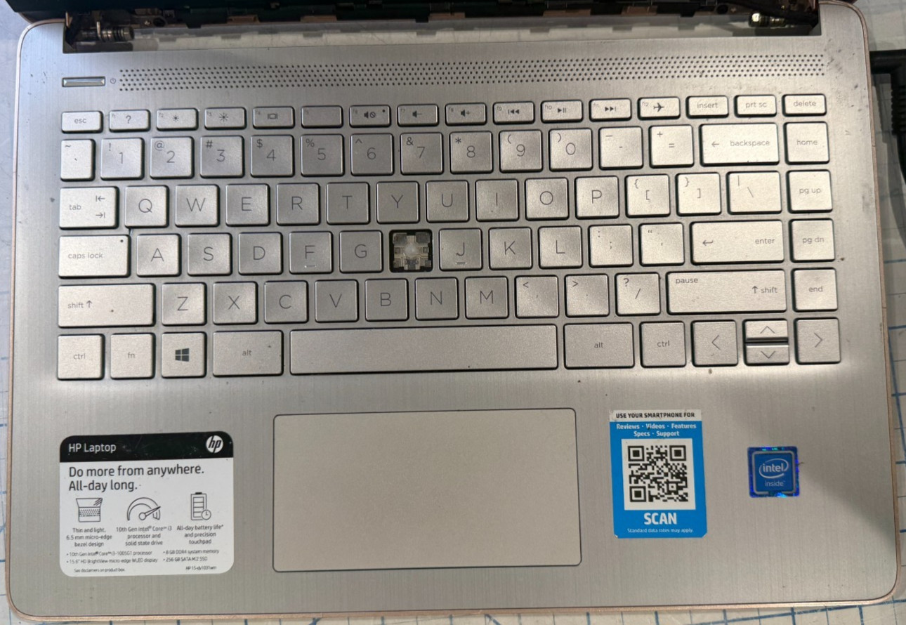 HP Laptop 14″DQ0002DX Intel N4020 4GB MISSING H KEY Housing is missin Functional