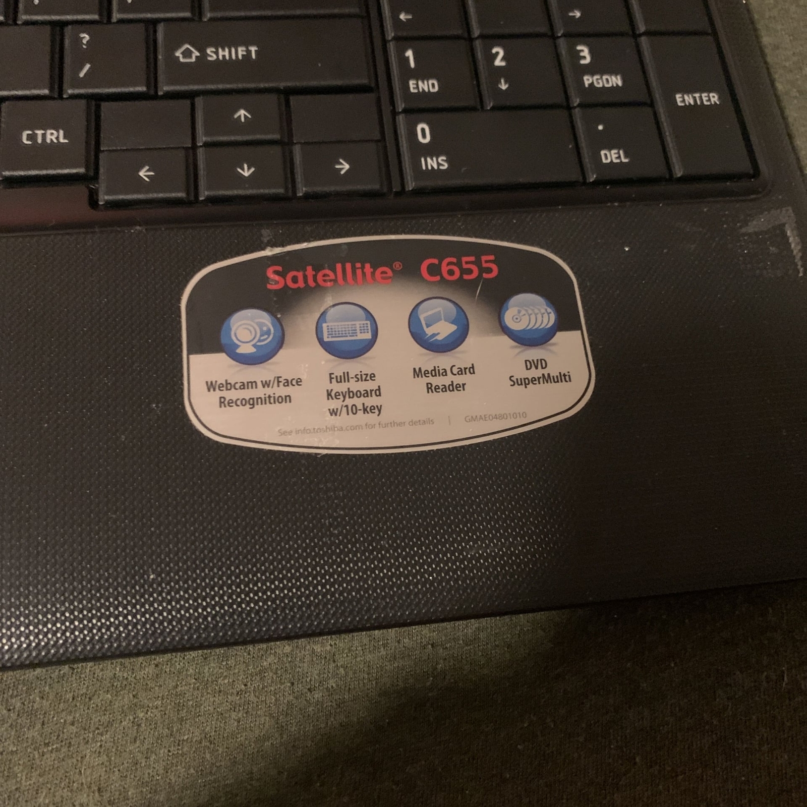 Toshiba Satellite C655 Laptop_Intel Pentium B960 CPU @ 2.20 GHz_4GB RAM_620GB HD