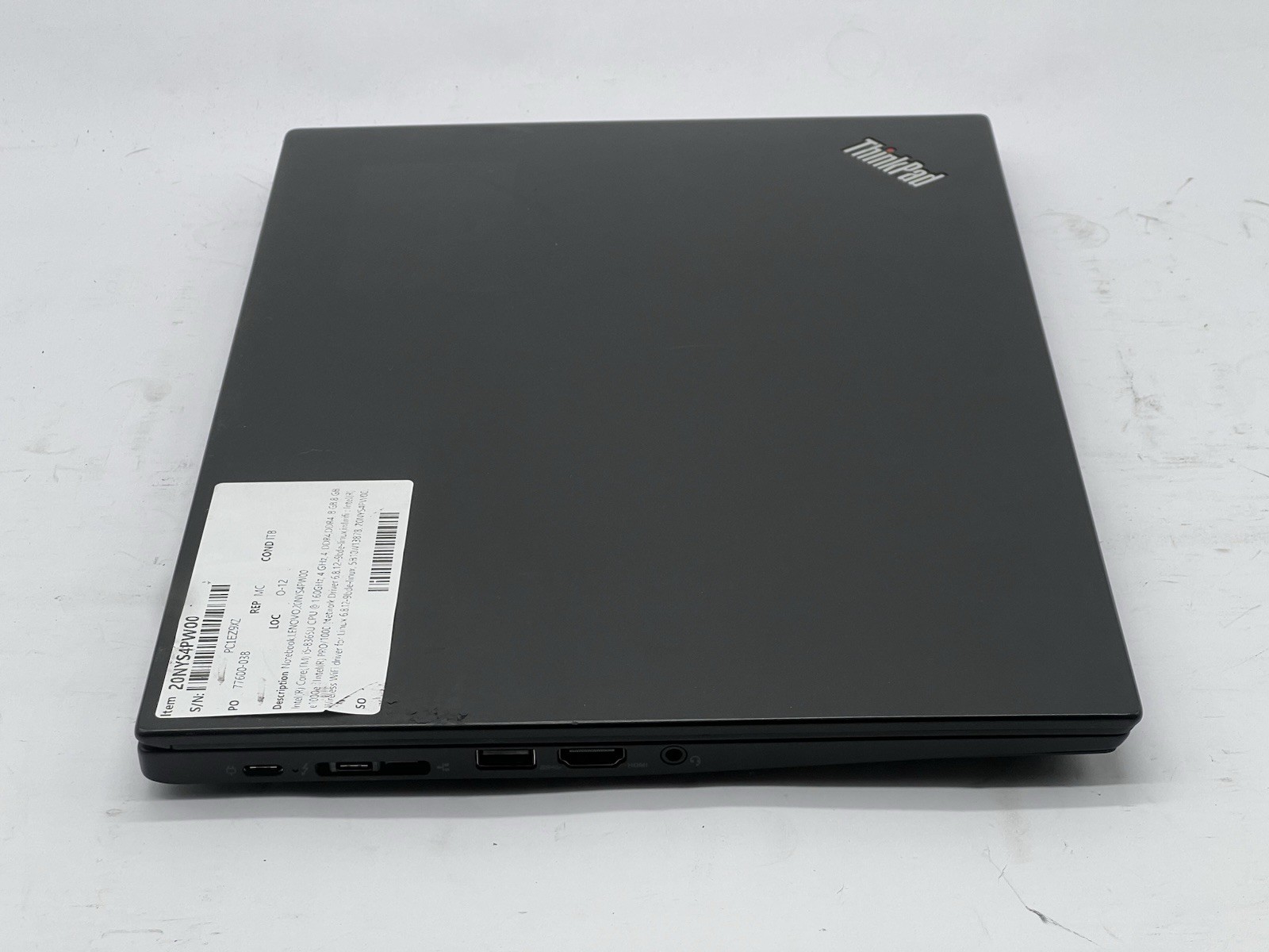 Lenovo ThinkPad T490s, i5-8365U CPU @ 1.60GHz, 16GB RAM-No HDD/OS/Charger