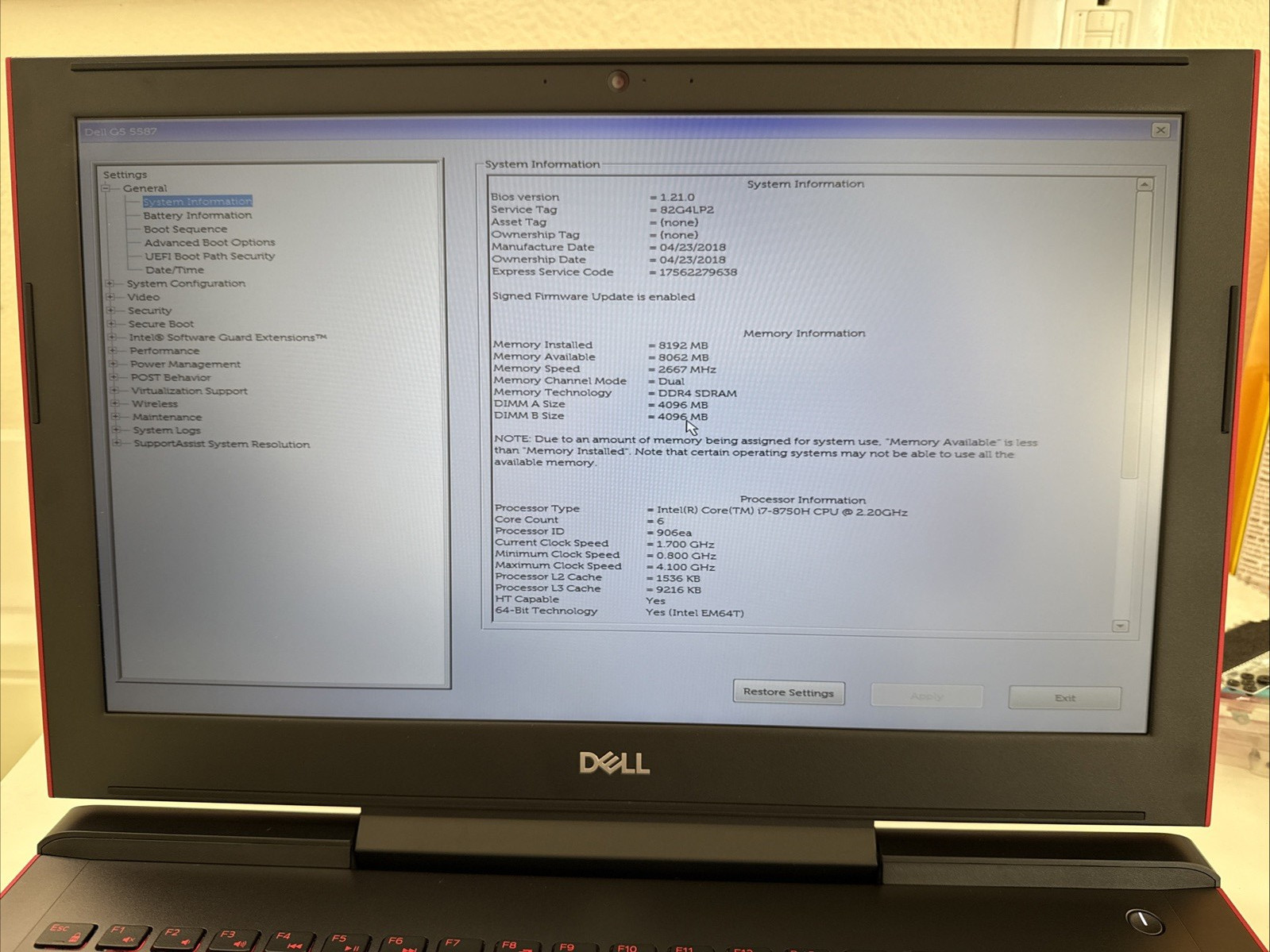 Dell 15.6″ FHD Intel Core i7 8GB 1TB + 128GB SSD NVIDIA GeForce GTX 1050 Ti Red