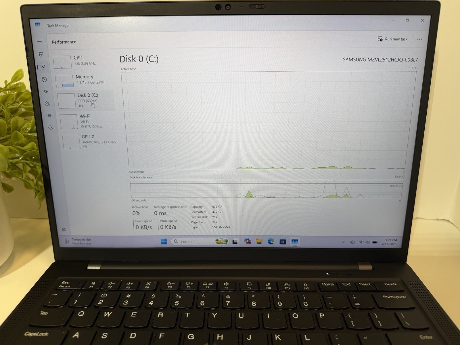 Lenovo ThinkPad X1 Carbon Gen 9: i7-1185G7 3.00GHz 16GB SSD 512GB Grade A