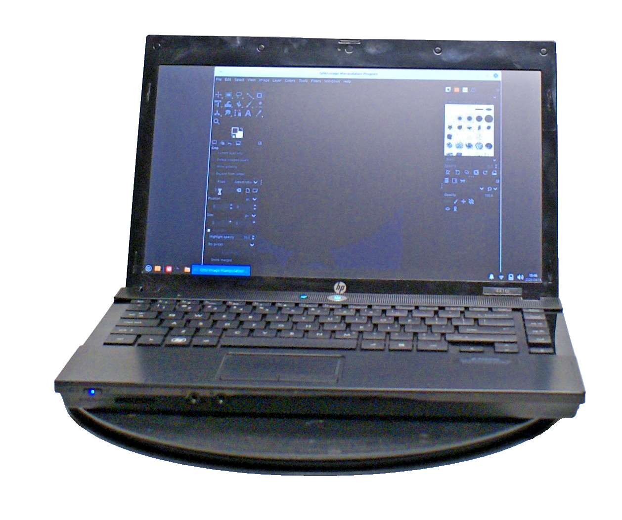 HP 4410t Celeron 4GB 128GB SSD Linux Mint GIMP LibreOffice Charger retro gaming