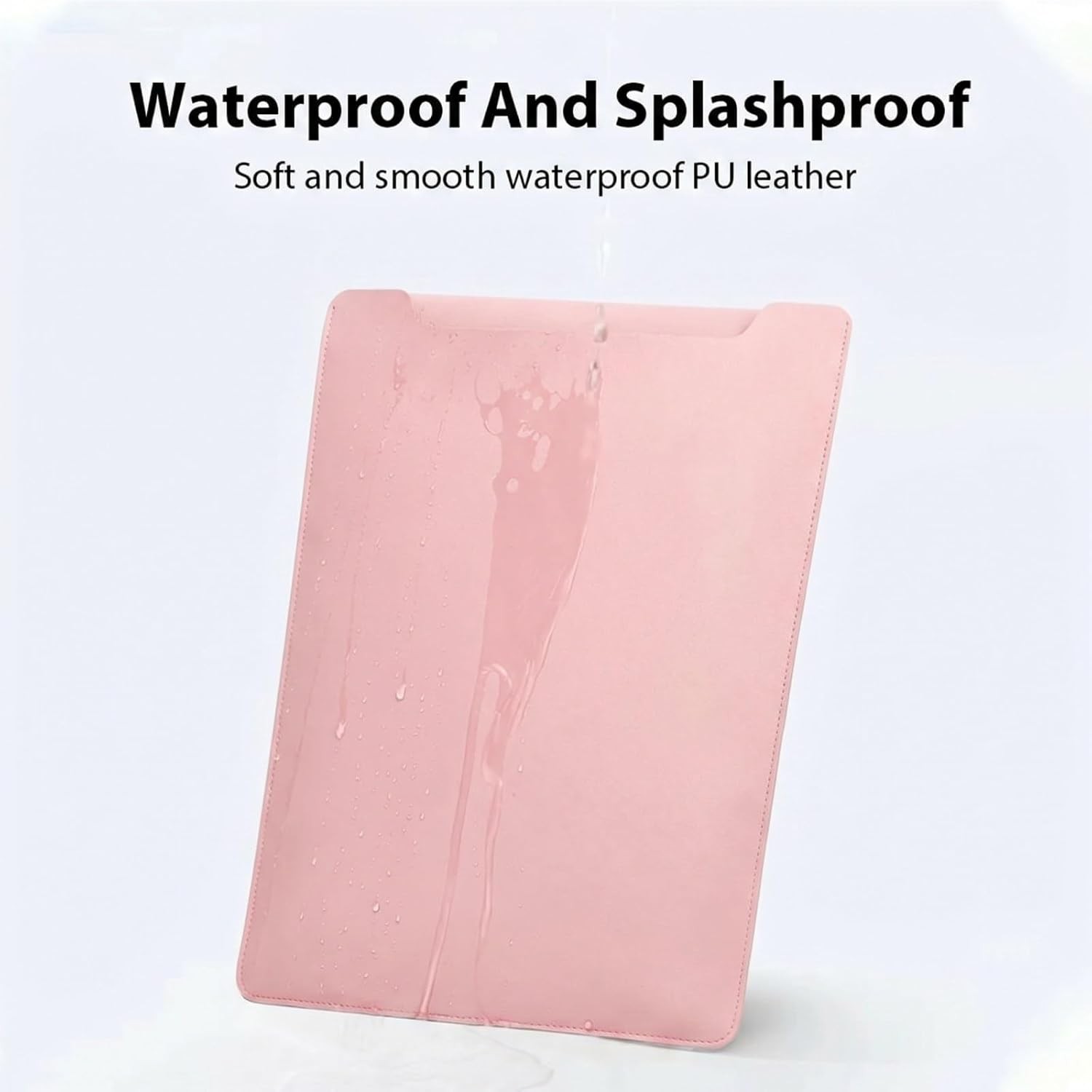 PU Leather Laptop Sleeve Case for 14 inch MacBook Air M1 M2 M3 M4 M5, Pink
