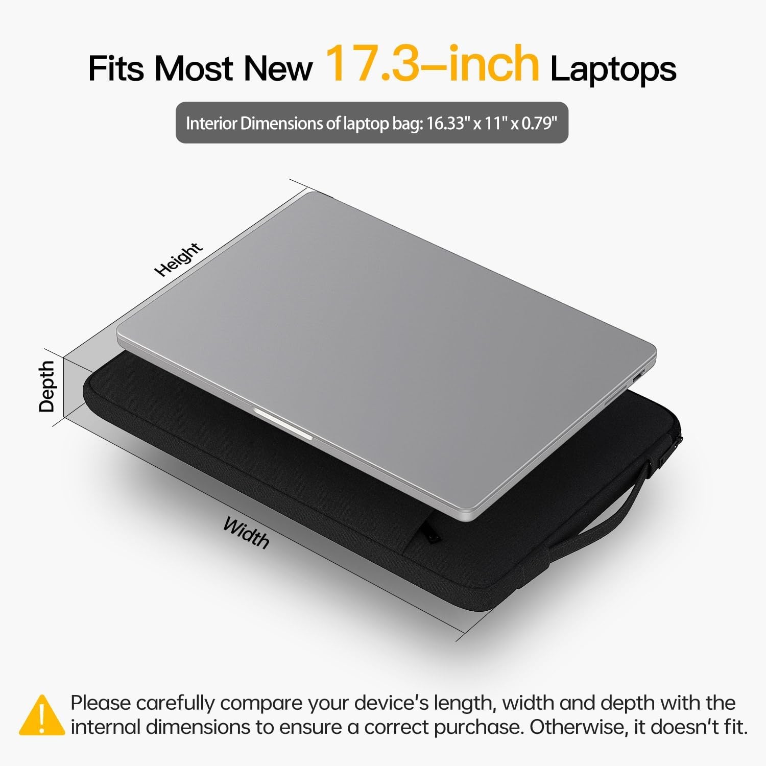 17.3 Inch Laptop Carry Case Sleeve for HP Envy 17, Acer Predator 17, Dell Inspir
