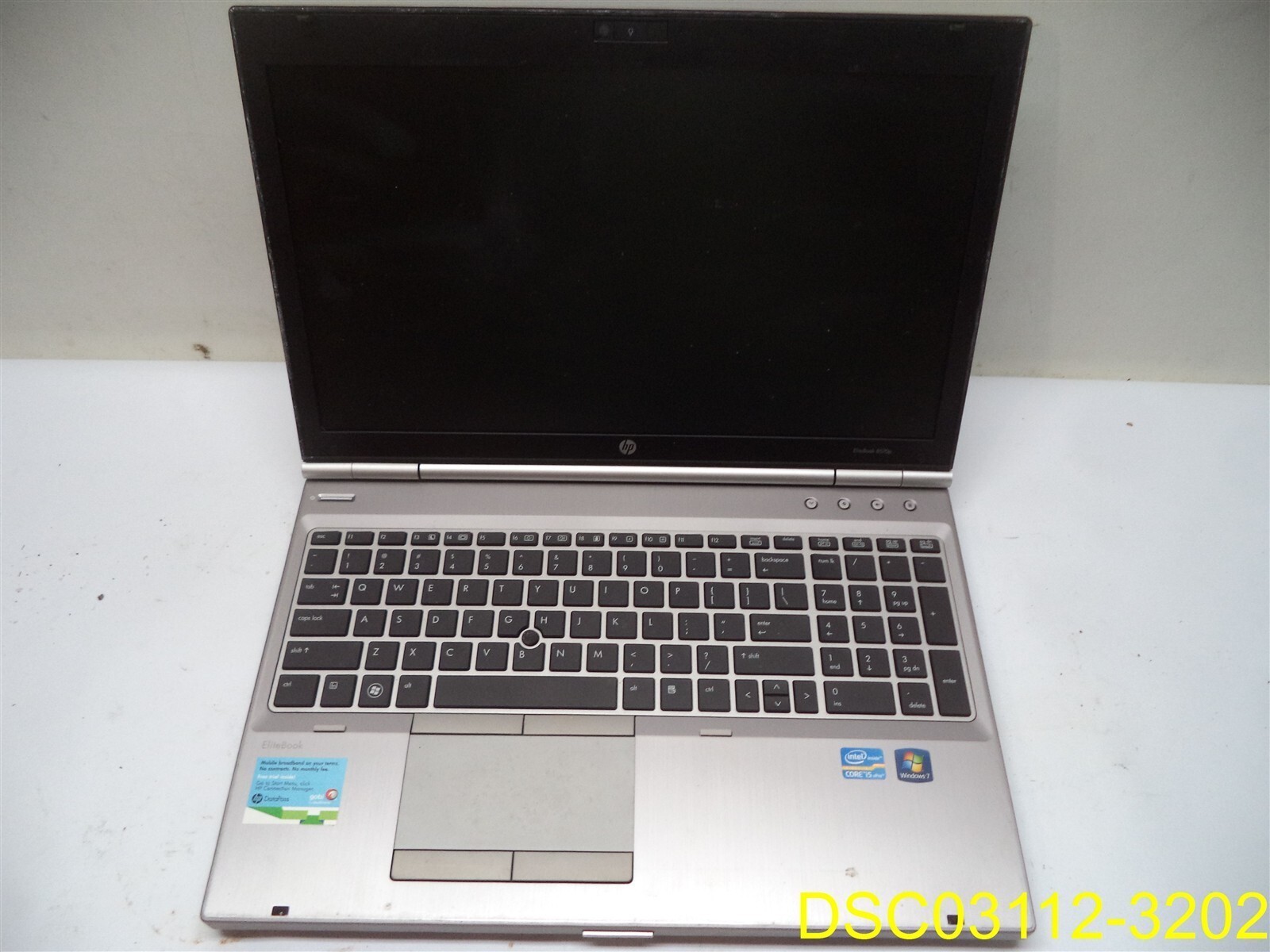 HP Elitebook 8570p Core i5 vPro RAM Windows 7 (NO CORDS)