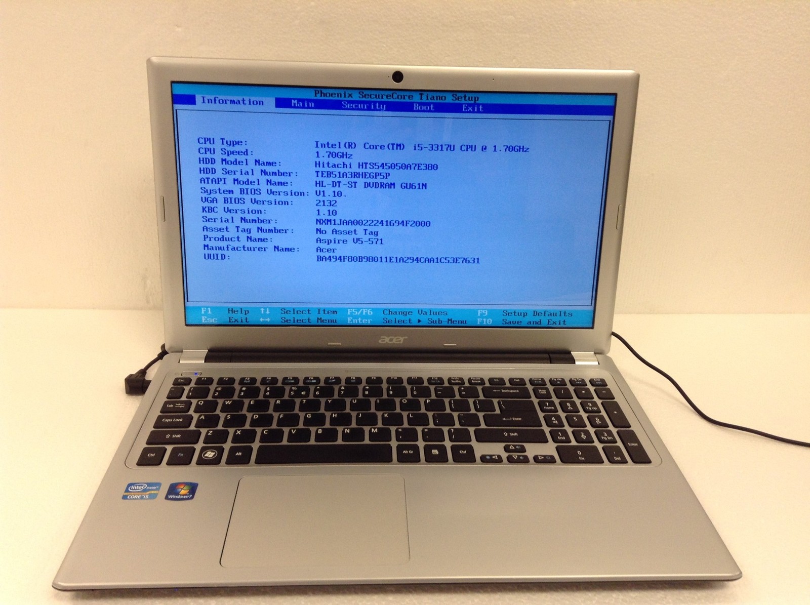 Acer V5-571 MS2361 15.6″ Laptop i5-3317U 1.70GHz 6GB RAM 500GB HDD WORKS