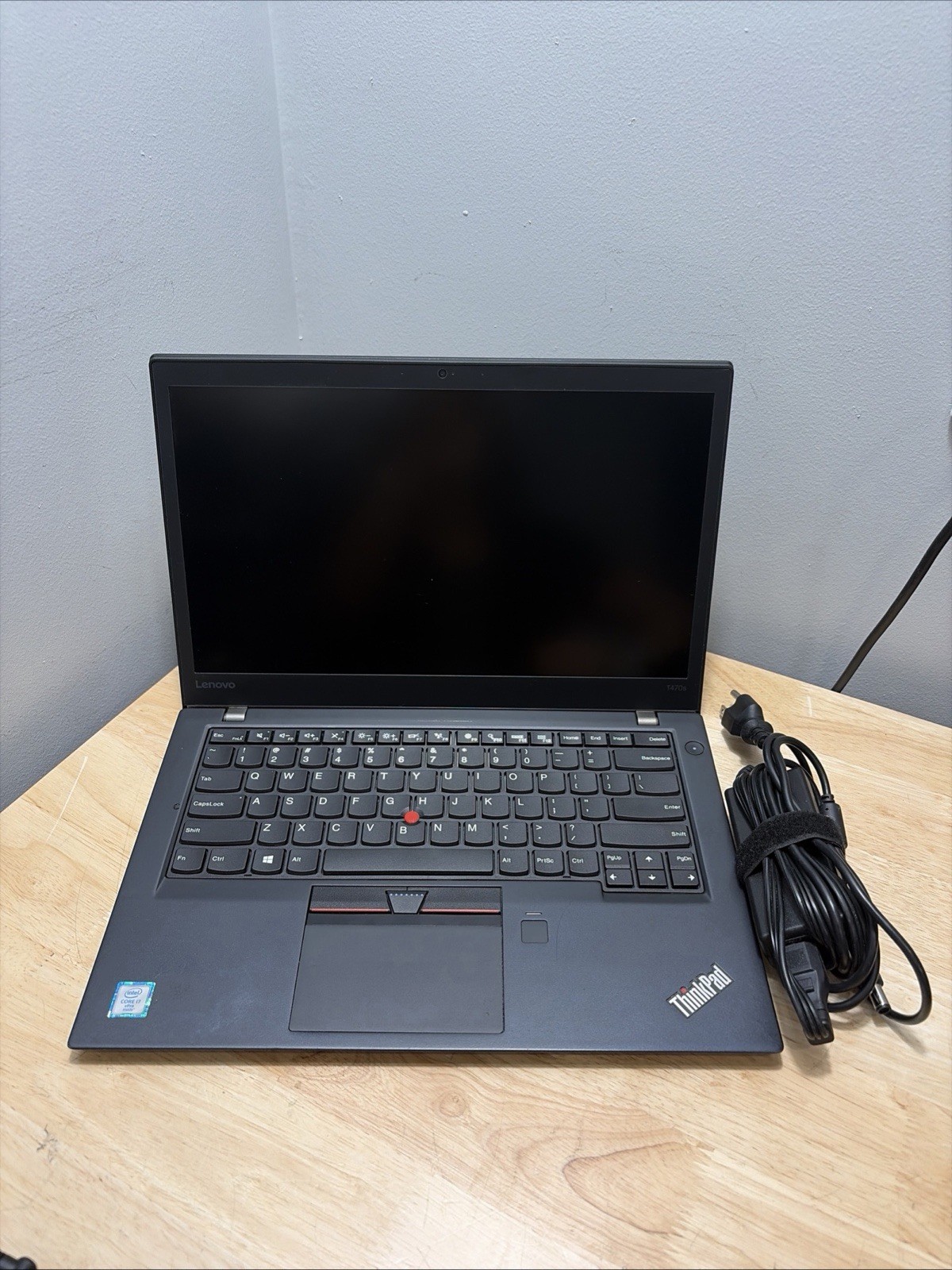 Lenovo Thinkpad T470s Core i7-6600U 2.6GHZ 12GB 256GB SSD WCam W11 Pro & Cord