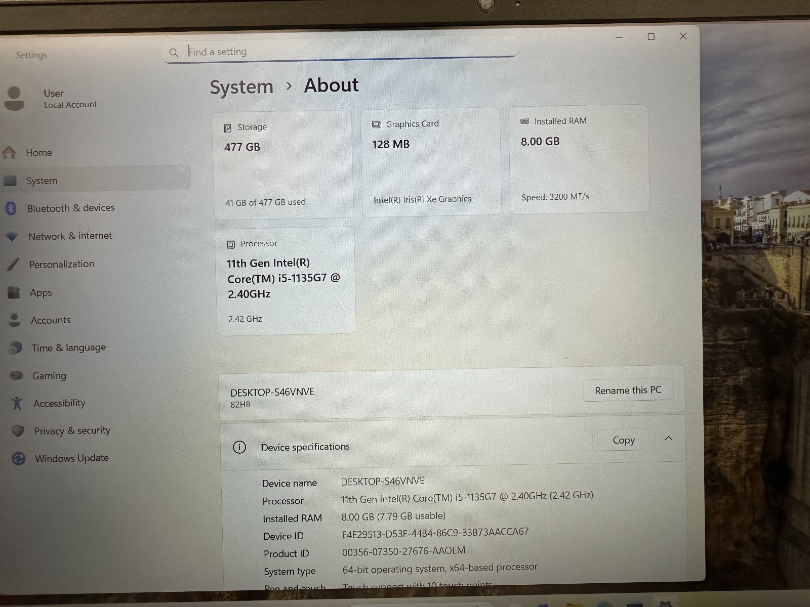 Lenovo IdeaPad 3 15ITL6 Touchpad Intel i5-1135G7 2.40GHz 8GB RAM 256GB W11 Home