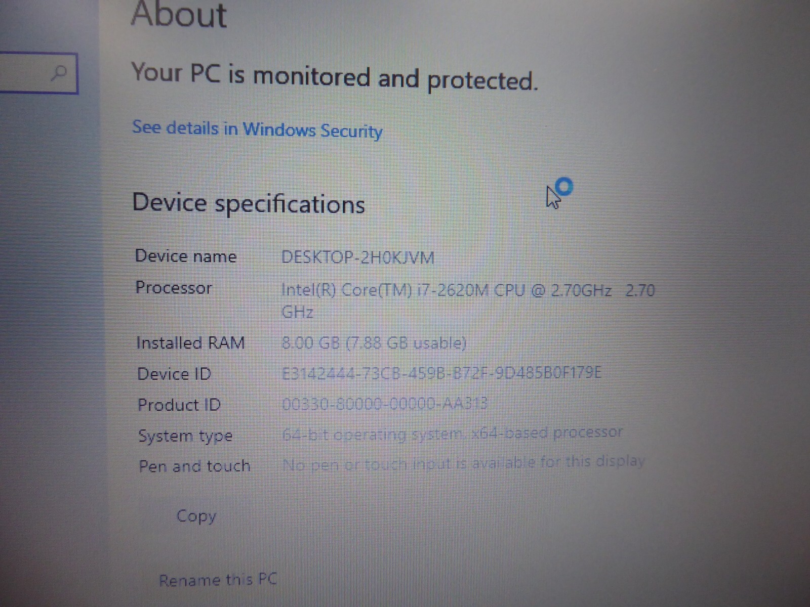 ASUS B43S 16″ ASUSPRO ITEL i7-2620M 2.7GHz 8GB 500GB WINDOWS 10 PRO – NO BATTERY
