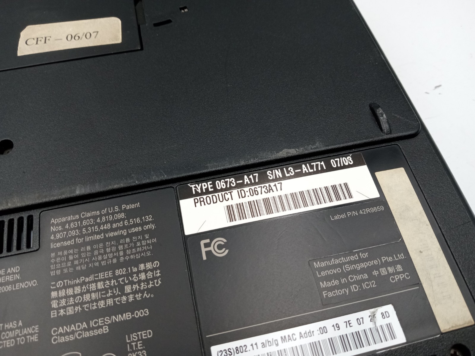 Lenovo ThinkPad Z61e Laptop Intel Core Solo 1.66GHz – PARTS / REPAIR – READ -RR