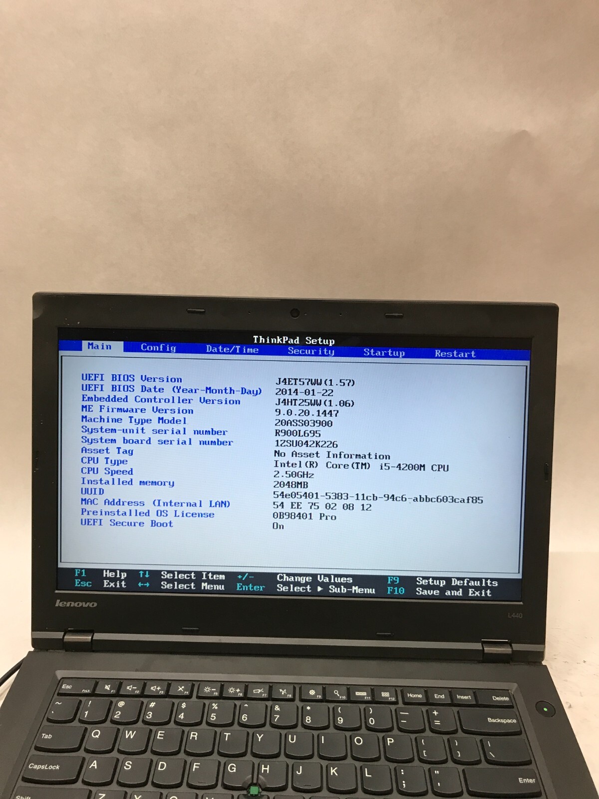 Lenovo ThinkPad L440 14″ Intel Core i5 2GB RAM NO HDD/OS Missing Components – DW