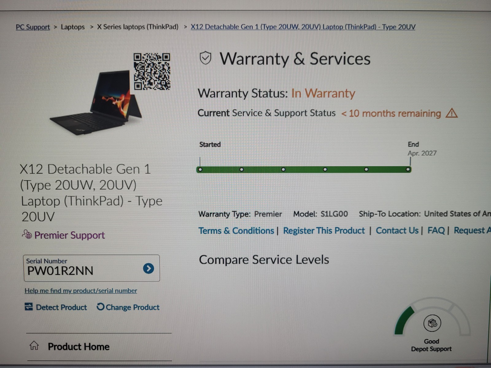 Lenovo ThinkPad X12 Detachable 12.3″ TCH i7-1180G7 512GB SSD 16GB W11P UWT 2027
