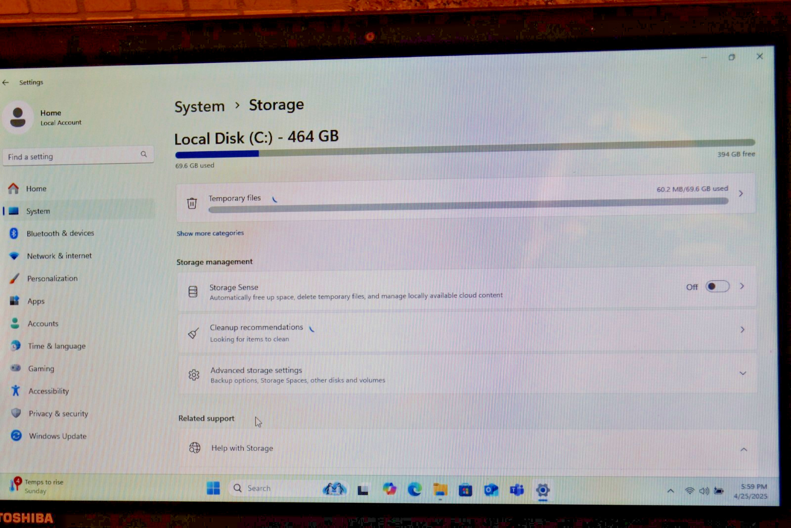 24H2 Edition WIN 11PRO Touchscreen Toshiba C55T-A5123@2.13GHz,8GB RAM 500GB HDD