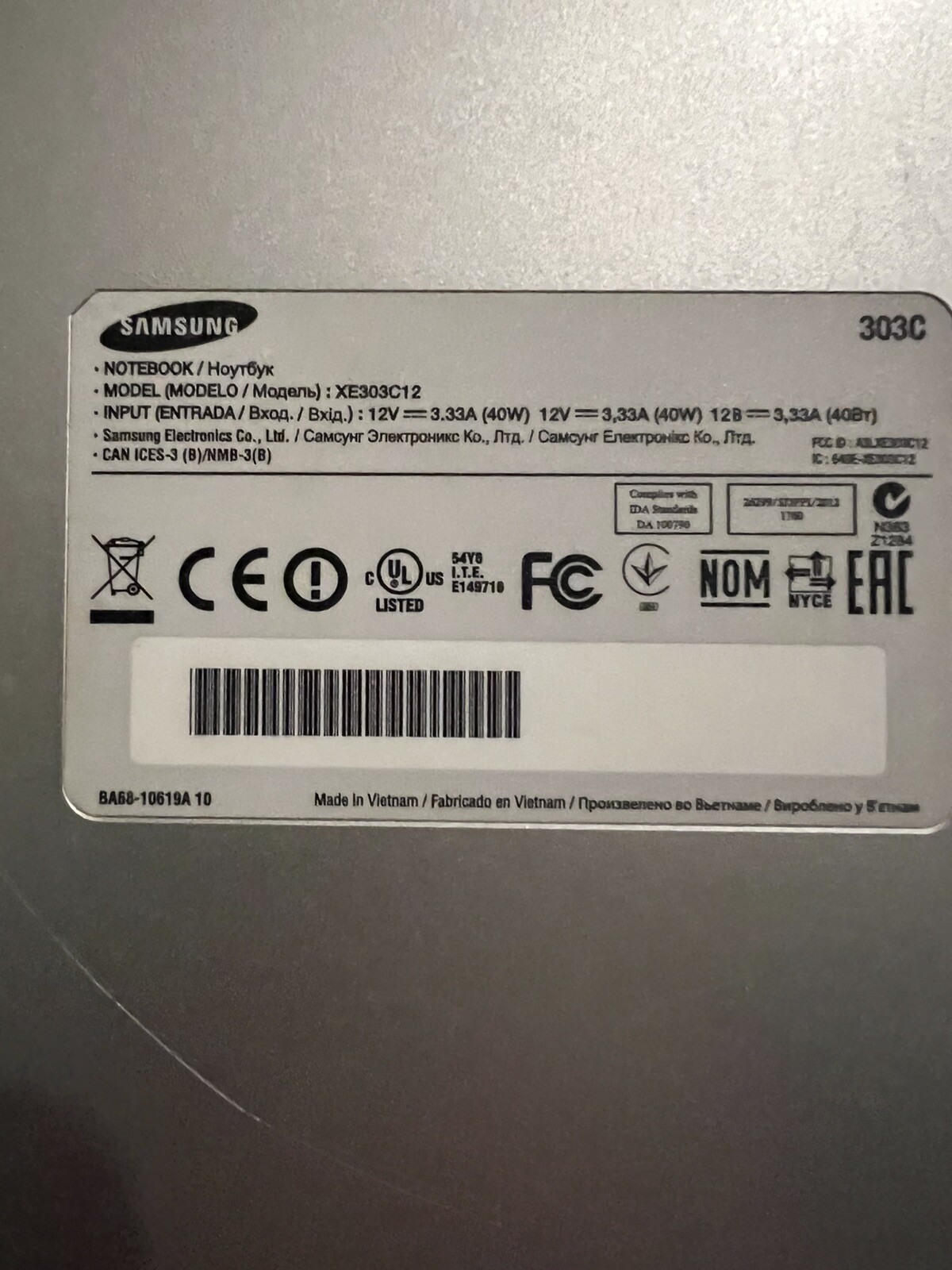 Samsung Chromebook XE303C12 FOR PARTS FREE SHIPPING Not including ac charger