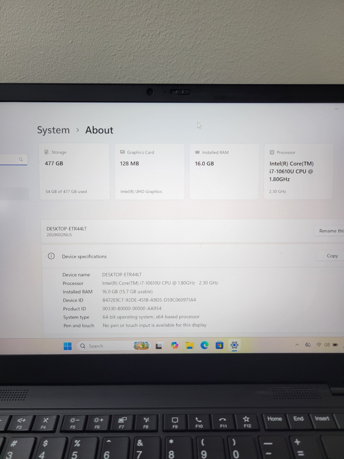 Lenovo Thinkpad X1 Carbon Gen8 I7 10610U 16Gb 512Gb 2K . Very Good