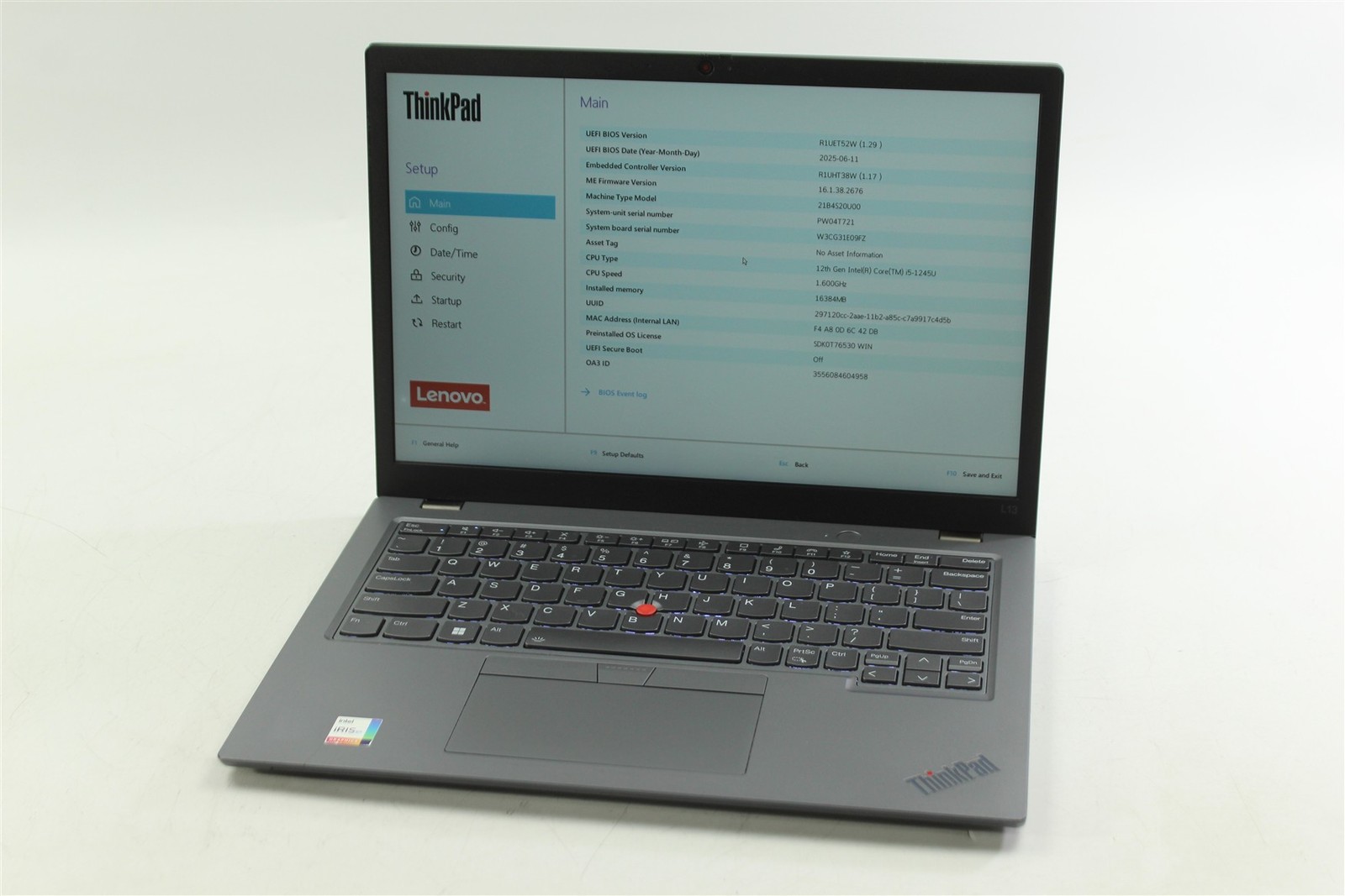 Lenovo ThinkPad L13 Gen 3 13.3″ i5-1245U 1.6GHz 256GB SSD 16GB RAM W11P