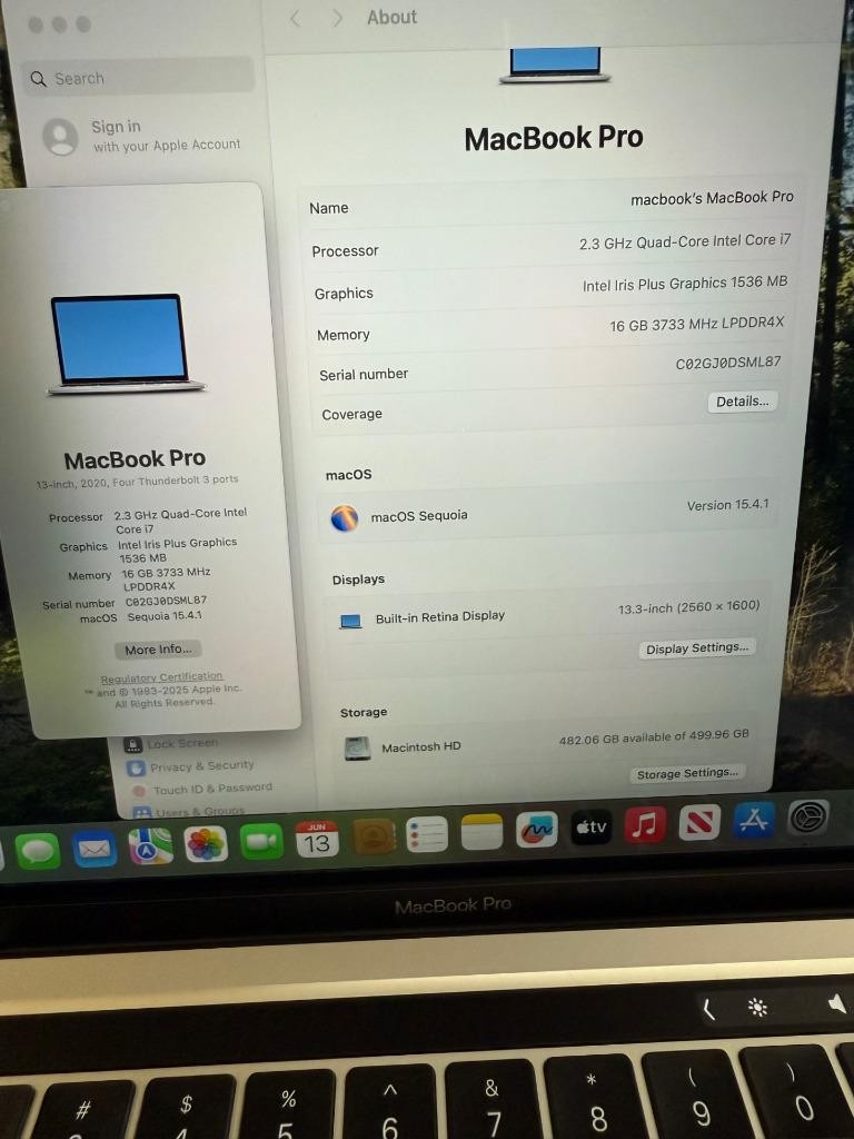 Apple MacBook Pro 13” i7 2.3GHz 16GB RAM 512GB SSD Silver(2020, A2251) Lot of 10