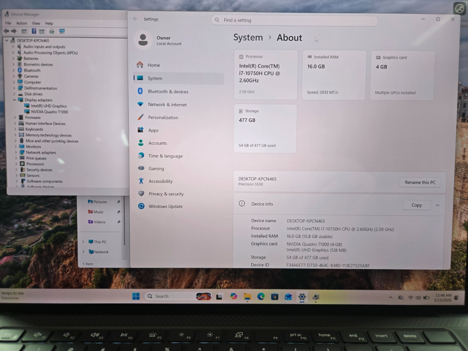 Dell Precision 5550 | 15.6 UHD+ Touch | i7-10750H | 16GB RAM | 512GB SSD | T1000