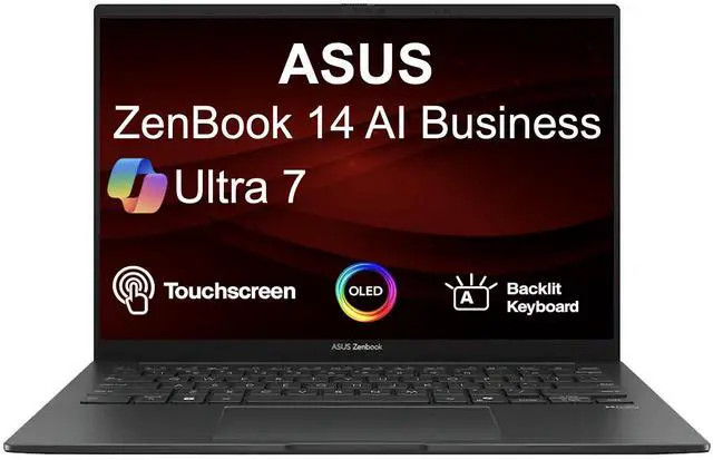 ASUS Zenbook 14 AI Business 14.0 in Touch OLED WUXGA Display Intel Ultra