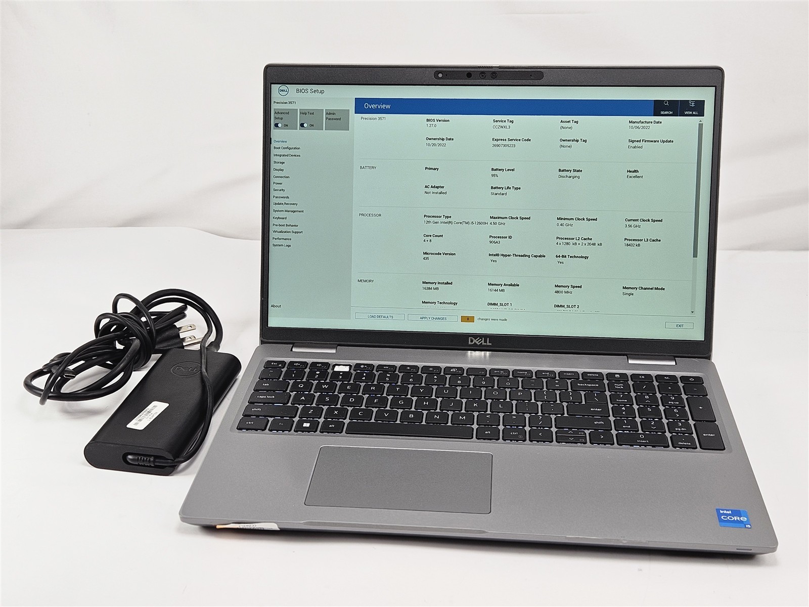 Dell 15.6″ Precision 3571 Intel Core i5-12600H 16GB 256GB SSD No OS