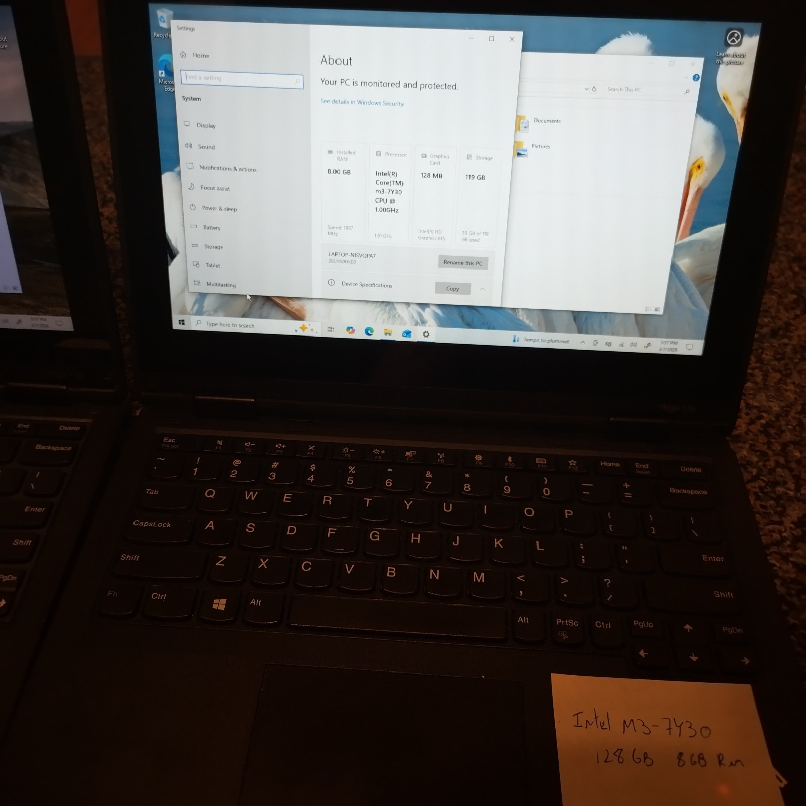 Lot of 3: Lenovo: Yoga 11e: 2 x M3-7Y30 and 1 x I3-7100 – 8GB RAM: 128GB SSD