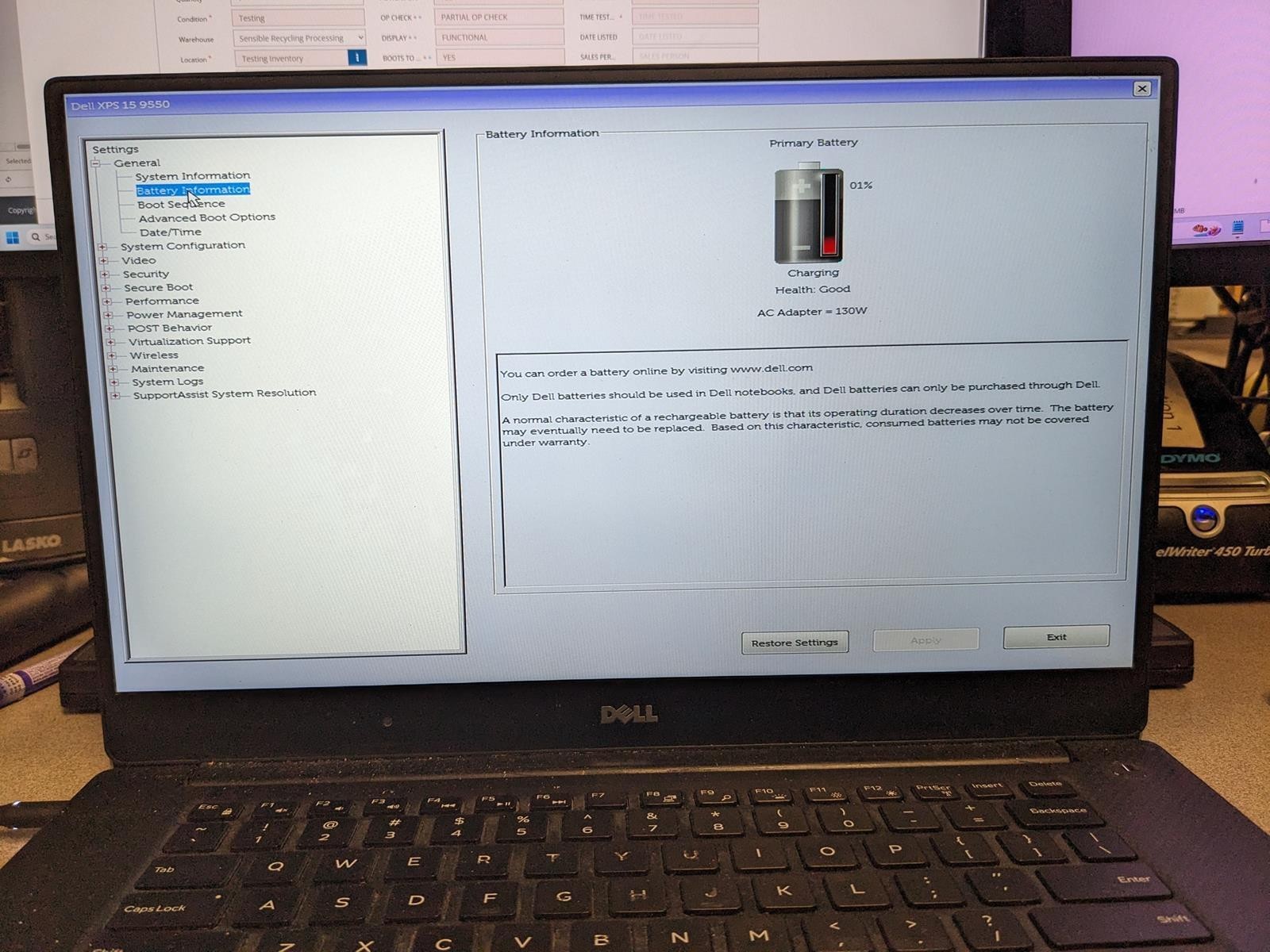 DELL XPS 15 9550 i3-6100H @ 2.70GHz, 8GB RAM, NO HDD/OS