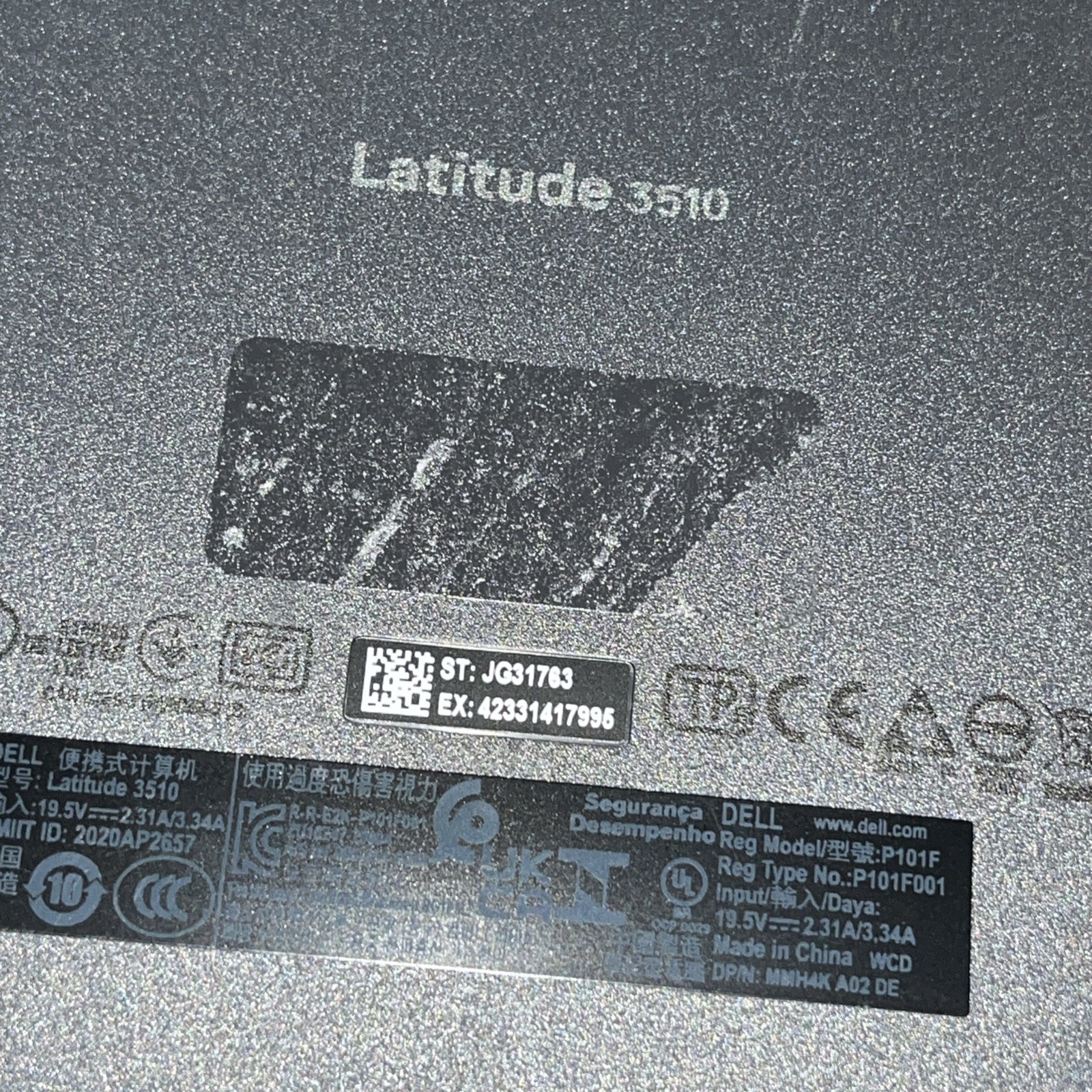 DELL LATITUDE 3510 INTEL CORE I3-10110U 8GB RAM NO HD